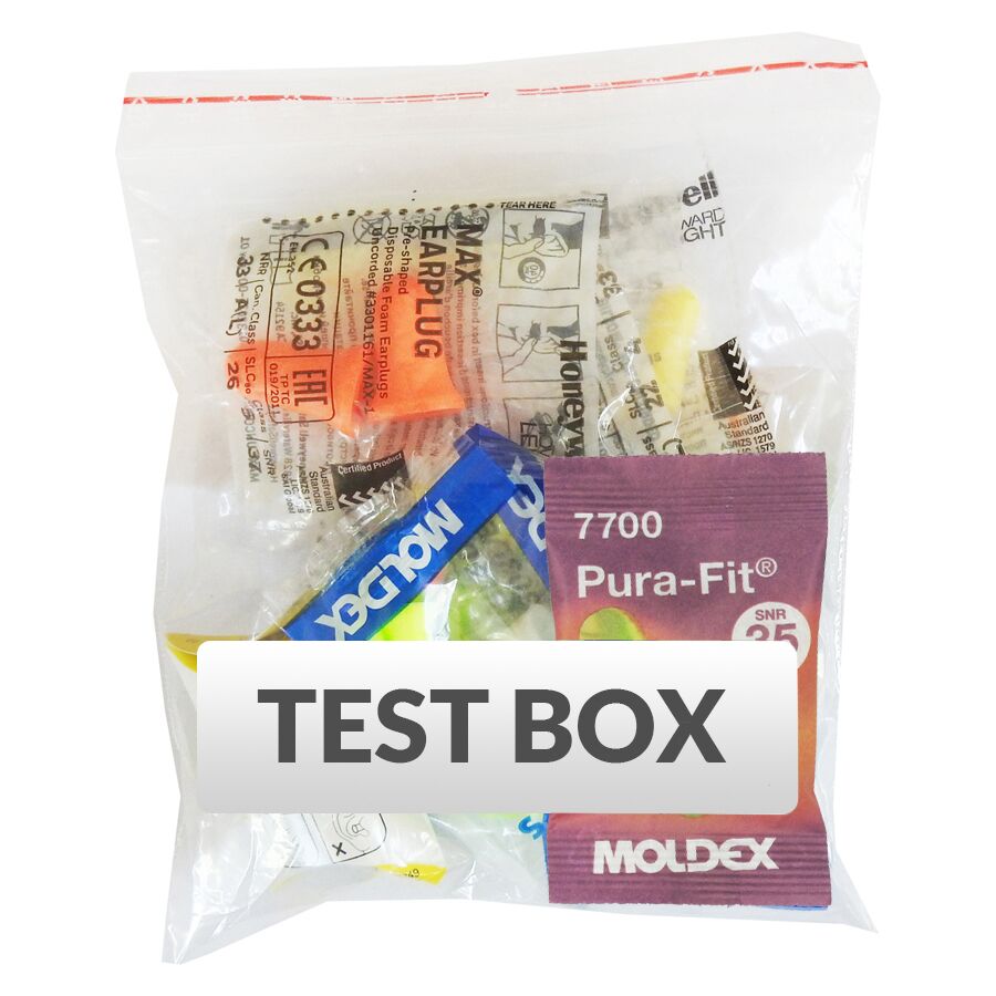 Test Box Standard N Test Box z zatyczkami do uszu