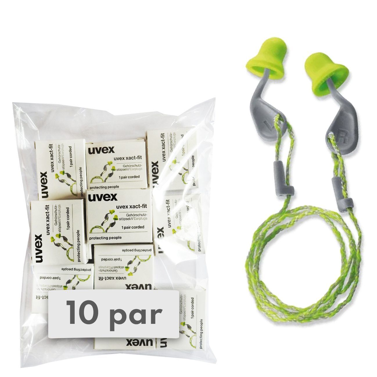 xactfit 10 stopery ze sznurkiem uvex xact-fit