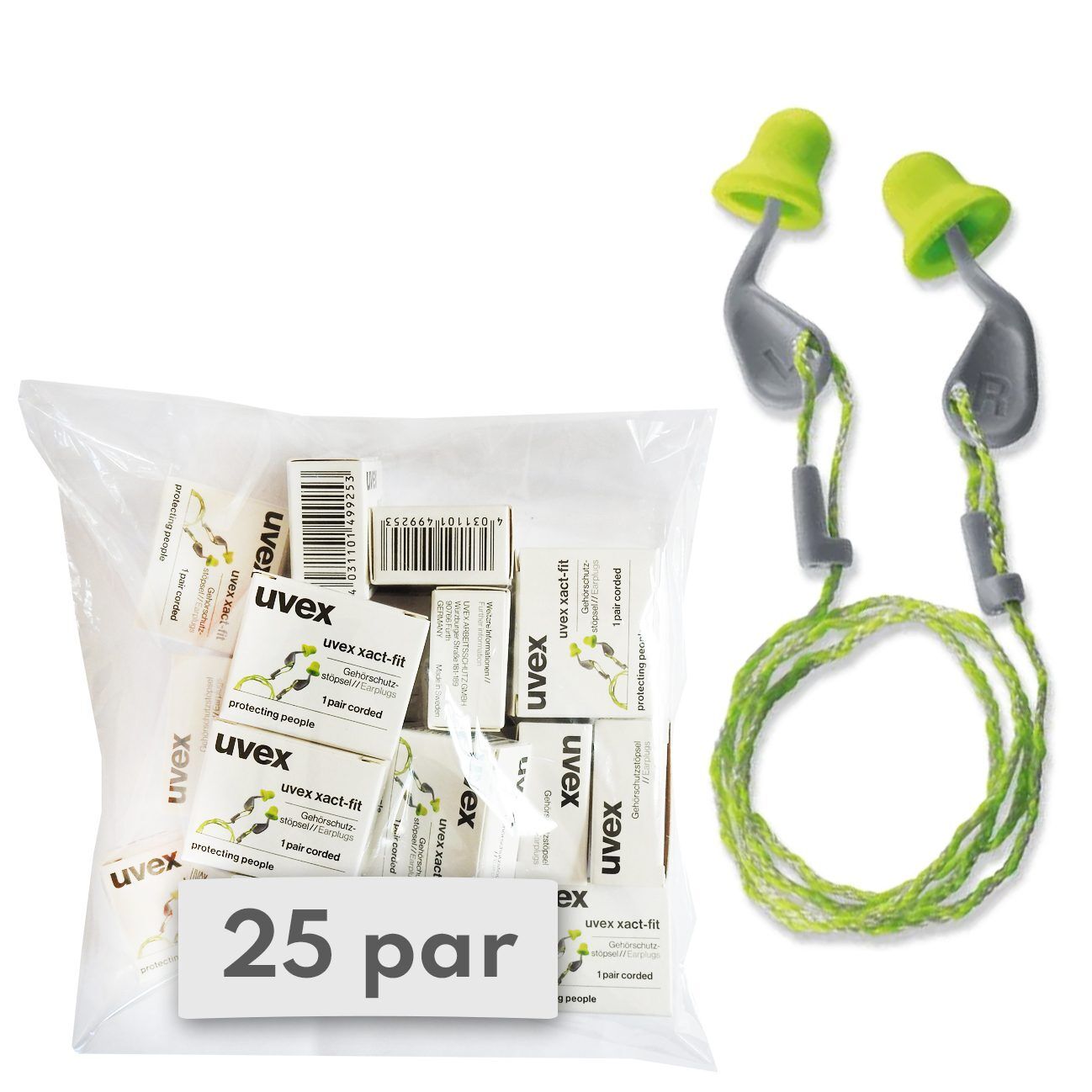 xactfit 25 stopery do uszu na sznurku uvex xact-fit