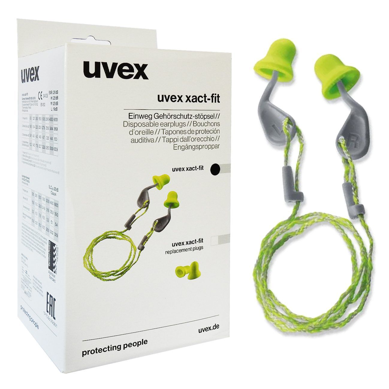 xactfit 50 stopery na sznurku uvex xact-fit